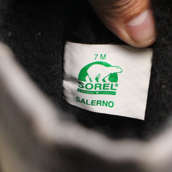 Sorel Salerno Women's Size 7 M Black Leather Mid Calf Boot Winter Snow Lace Up - Picture 3 of 11